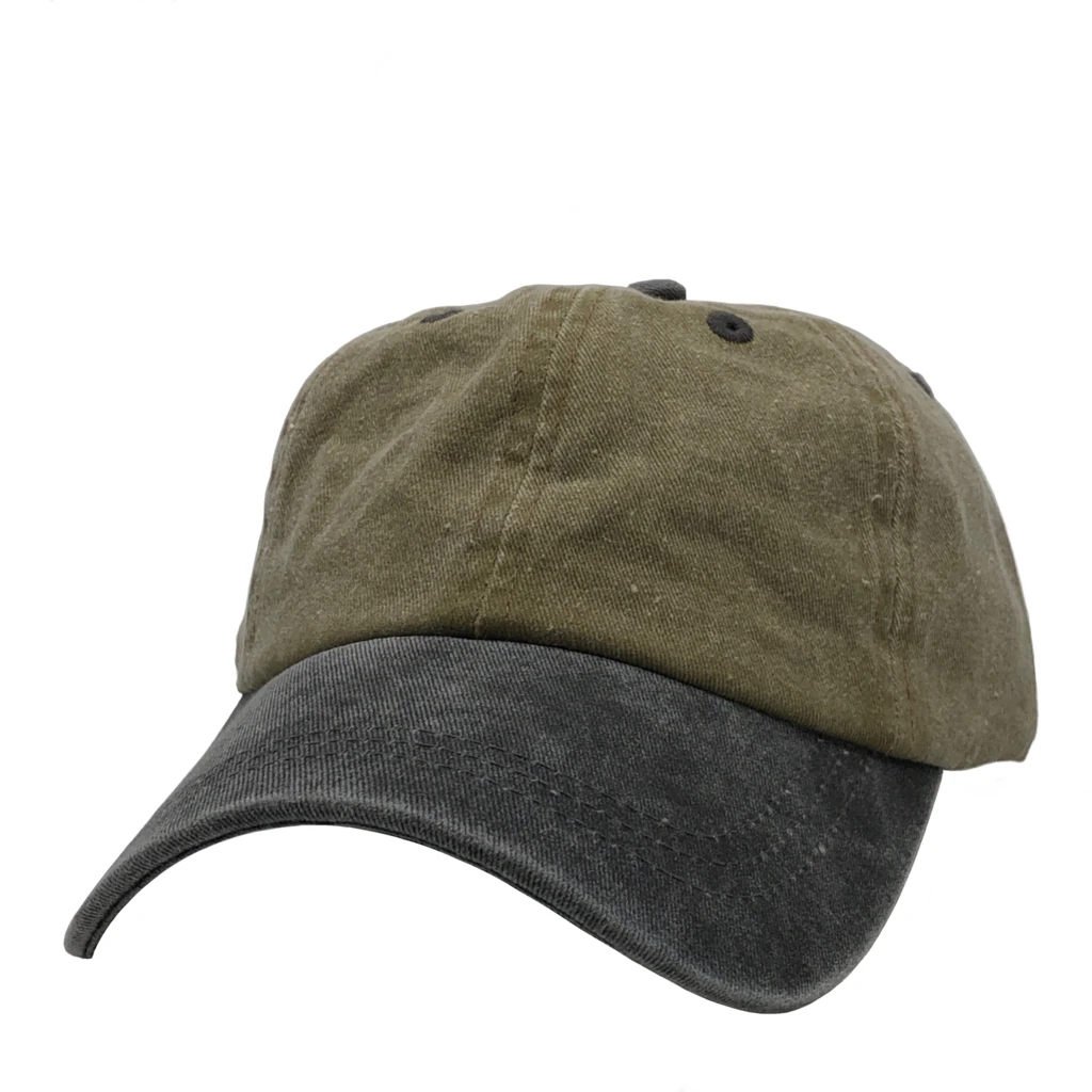 AS-1100 - Cotton Twill Premium Pigment Dyed Cap Khaki Black