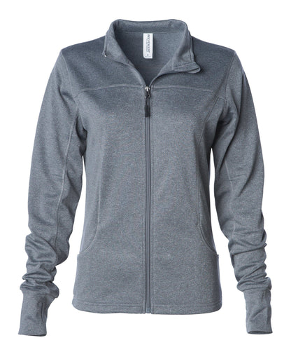 EXP60PAZ - Womens Polyester Athlectic Zip Gunmetal Heather