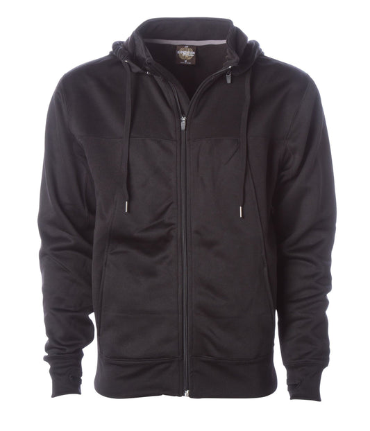 EXP80PTZ Poly-Tech Zip Hooded Sweatshirt - Black / XS - ZIPS
