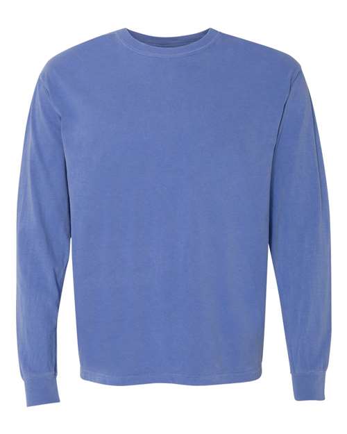 Garment-Dyed Heavyweight Long Sleeve T-Shirt - Flo Blue