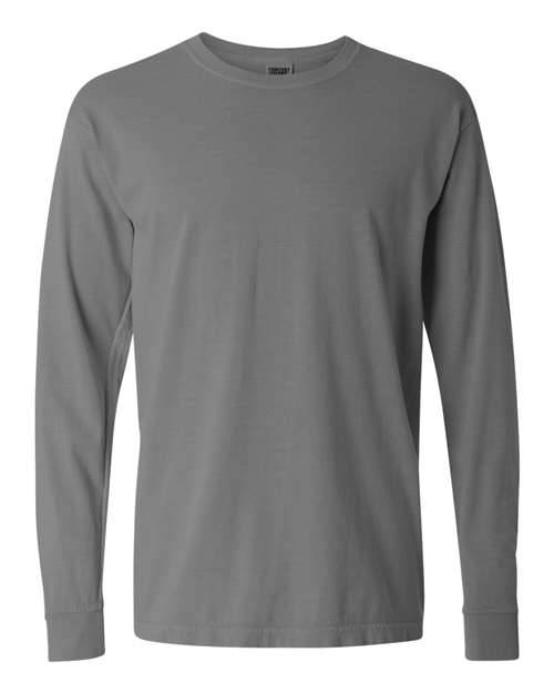 Garment-Dyed Heavyweight Long Sleeve T-Shirt - Grey - Grey