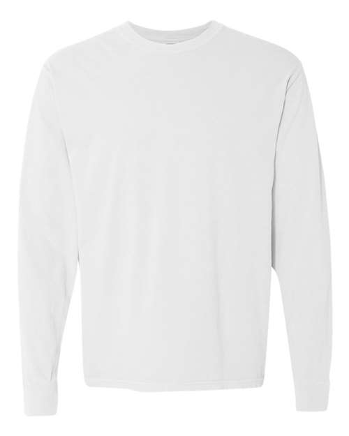 Garment-Dyed Heavyweight Long Sleeve T-Shirt - White