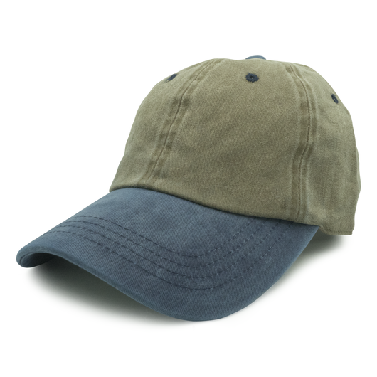 GN-1003 - Pigment Dye Cap Khaki Navy / one size HATS