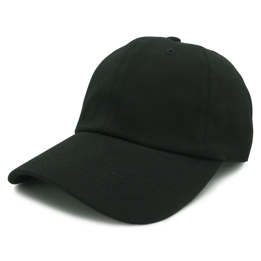 GN-1004 - Washed Cotton Dad Cap Black / One size HATS