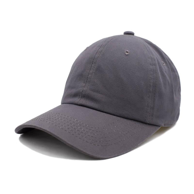 GN-1004 - Washed Cotton Dad Cap Dark Grey / One size HATS