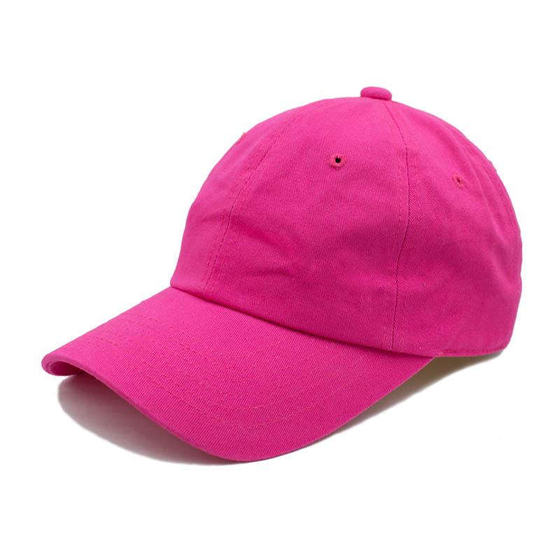 GN-1004 - Washed Cotton Dad Cap Hot Pink / One size HATS