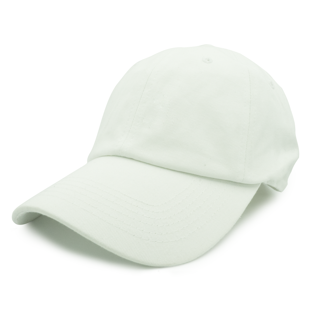 GN-1004 - Washed Cotton Dad Cap White / One size HATS