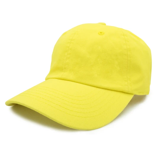 GN-1004 - Washed Cotton Dad Cap Yellow / One size HATS
