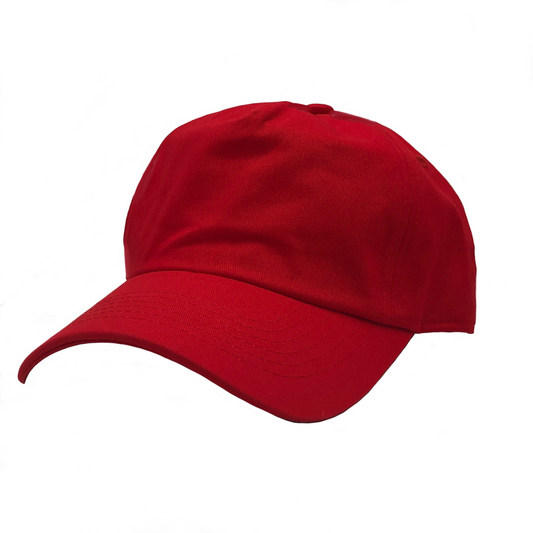 GN-1004P5 - Washed Cotton Dad Caps Red / One Size HATS