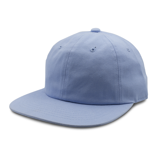 GN-1004SB - Washed Cotton Flat Bill Cap Blue / One Size HATS