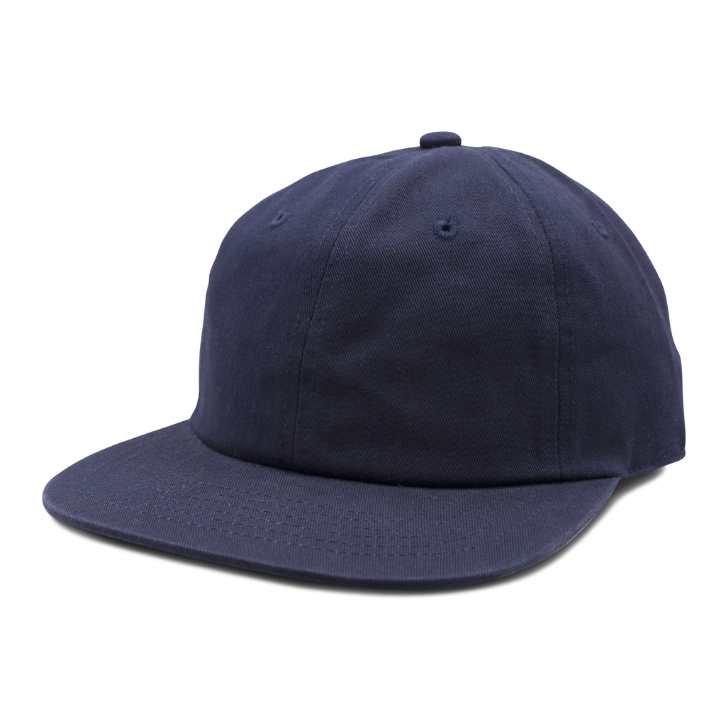 GN-1004SB - Washed Cotton Flat Bill Cap Navy / One Size HATS