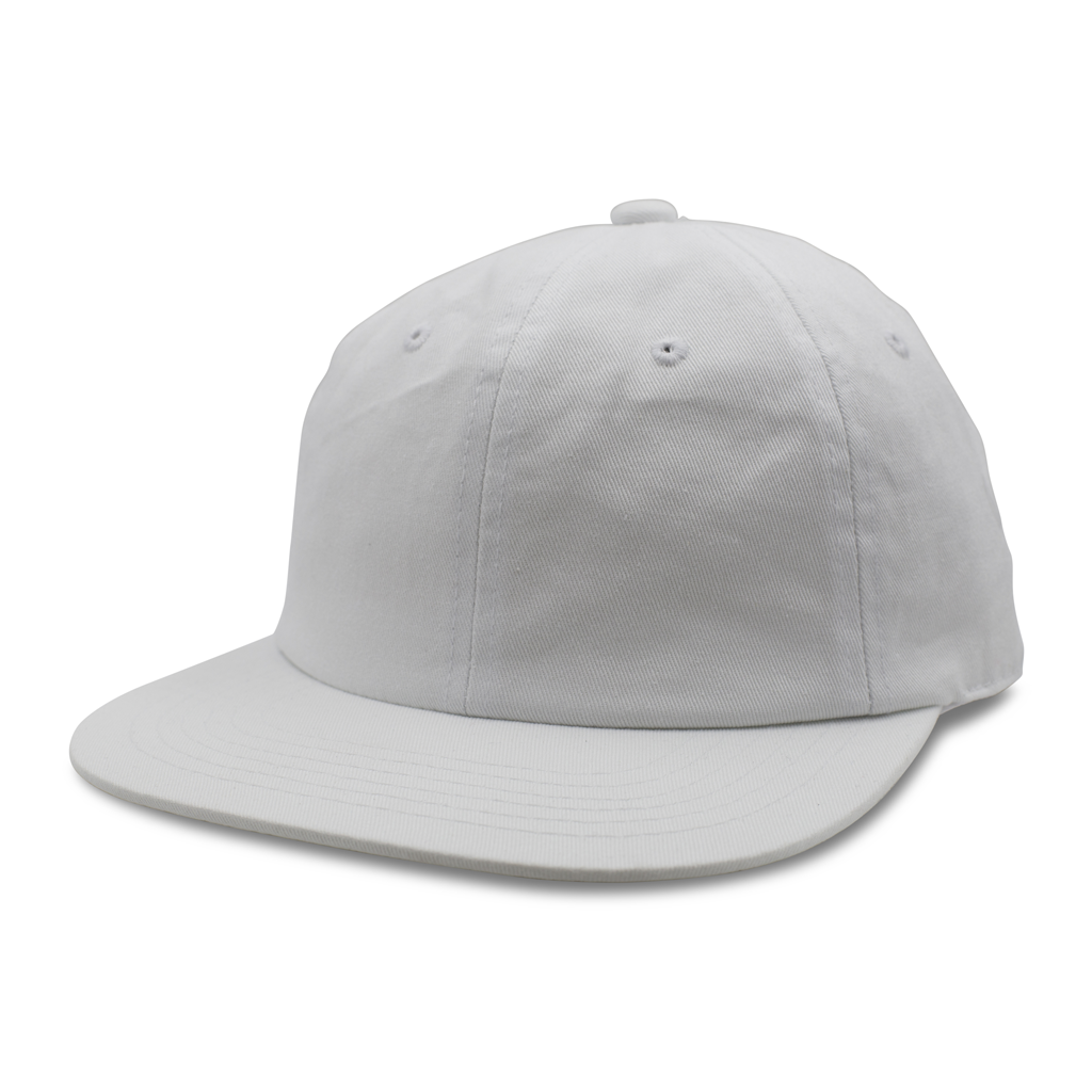 GN-1004SB - Washed Cotton Flat Bill Cap White / One Size