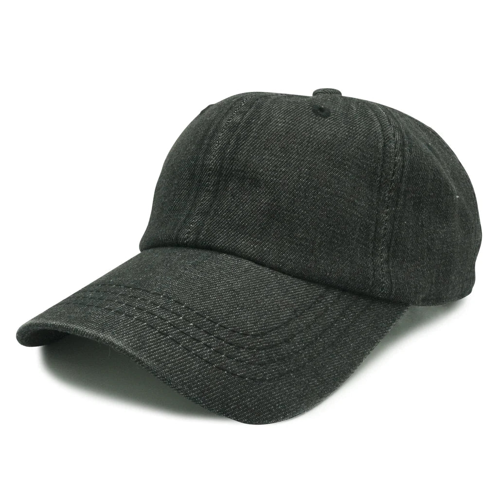 GN-1007 - Pigment Dyed Denim Cap One Size / Black Hats