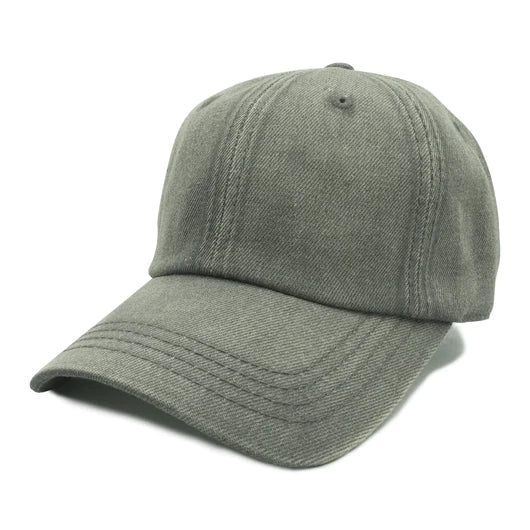GN-1007 - Pigment Dyed Denim Cap One Size / Grey Hats
