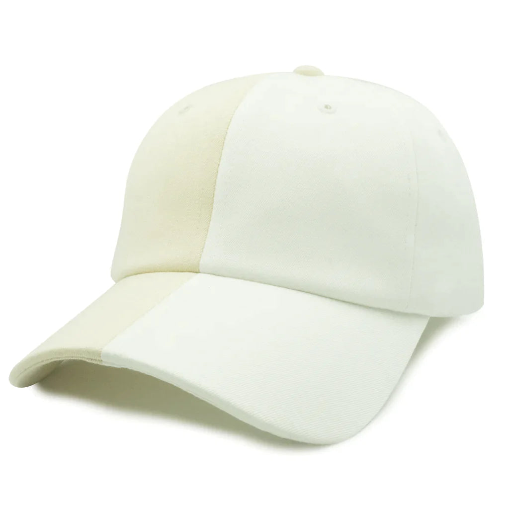 GN-1011 - CVC Two Tone Curved Bill Cap One Size / White