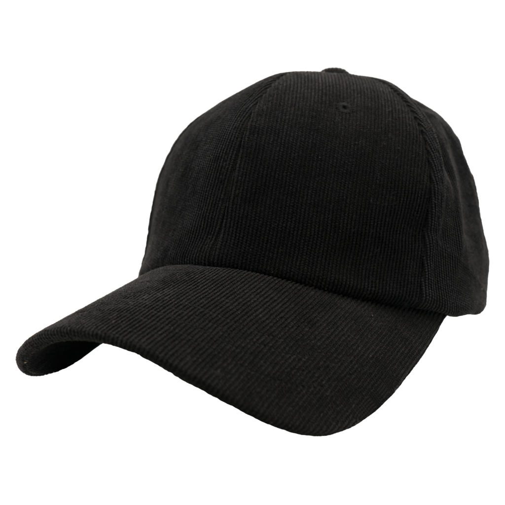 GN-1019 - Premium Corduroy Cap Black / One Size HATS