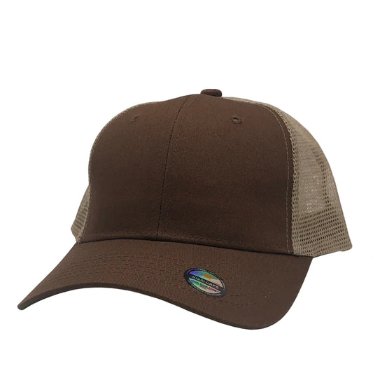 GN-1020 - Trucker Mesh Brown Khaki / One Size HATS