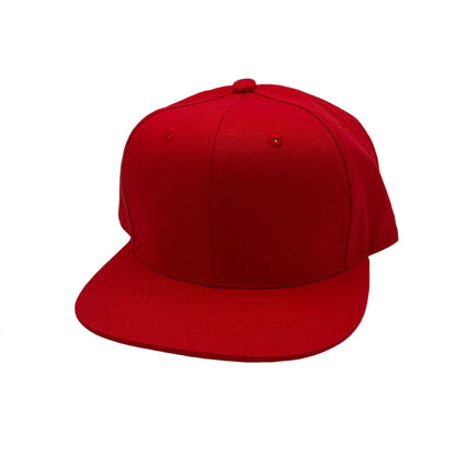GNV-OTS001 - 6 Panels Flat Bill Snapback Red / One Size Hats