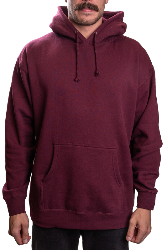 IND4000G - Mens Organic / Recycled Hooded Pullover Maroon