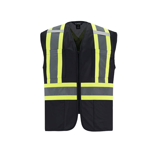 L01150 - Scout Hi-Vis Zipper front Vest Black / S Safety