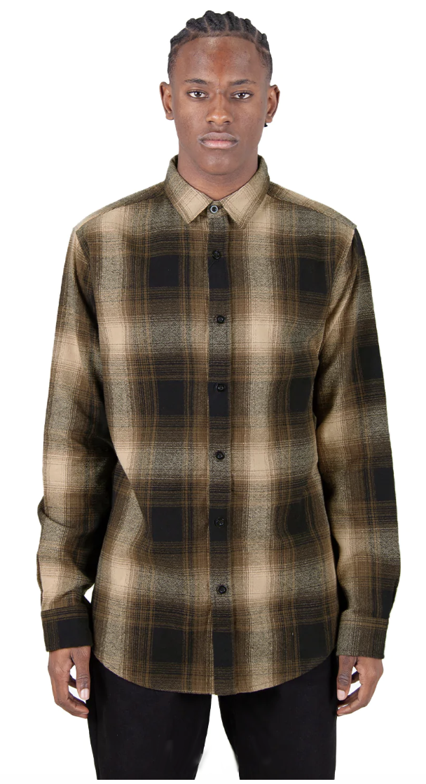 Plaid Flannel Overshirt - Brown Black / XS FLANNELS