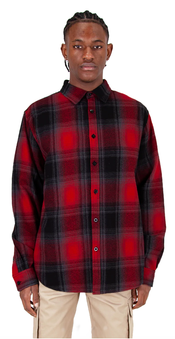 Plaid Flannel Overshirt - Red Black / XS FLANNELS