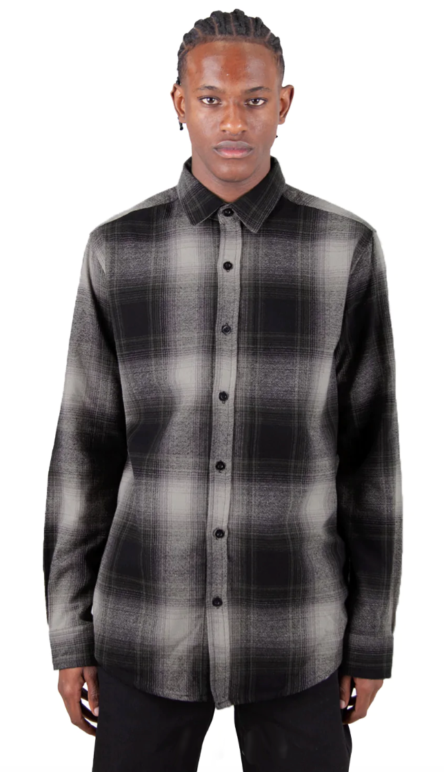 Plaid Flannel Overshirt - Shadow Black / XS FLANNELS