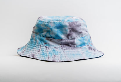 STBH01 - Bucket Hat Tie Dye Blue Reversible to Solid Navy