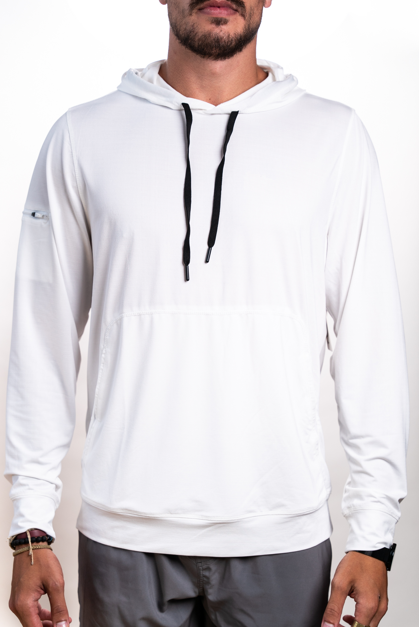 STLSTT09 - Tech Slub LS Hood White / S Shirts & Tops
